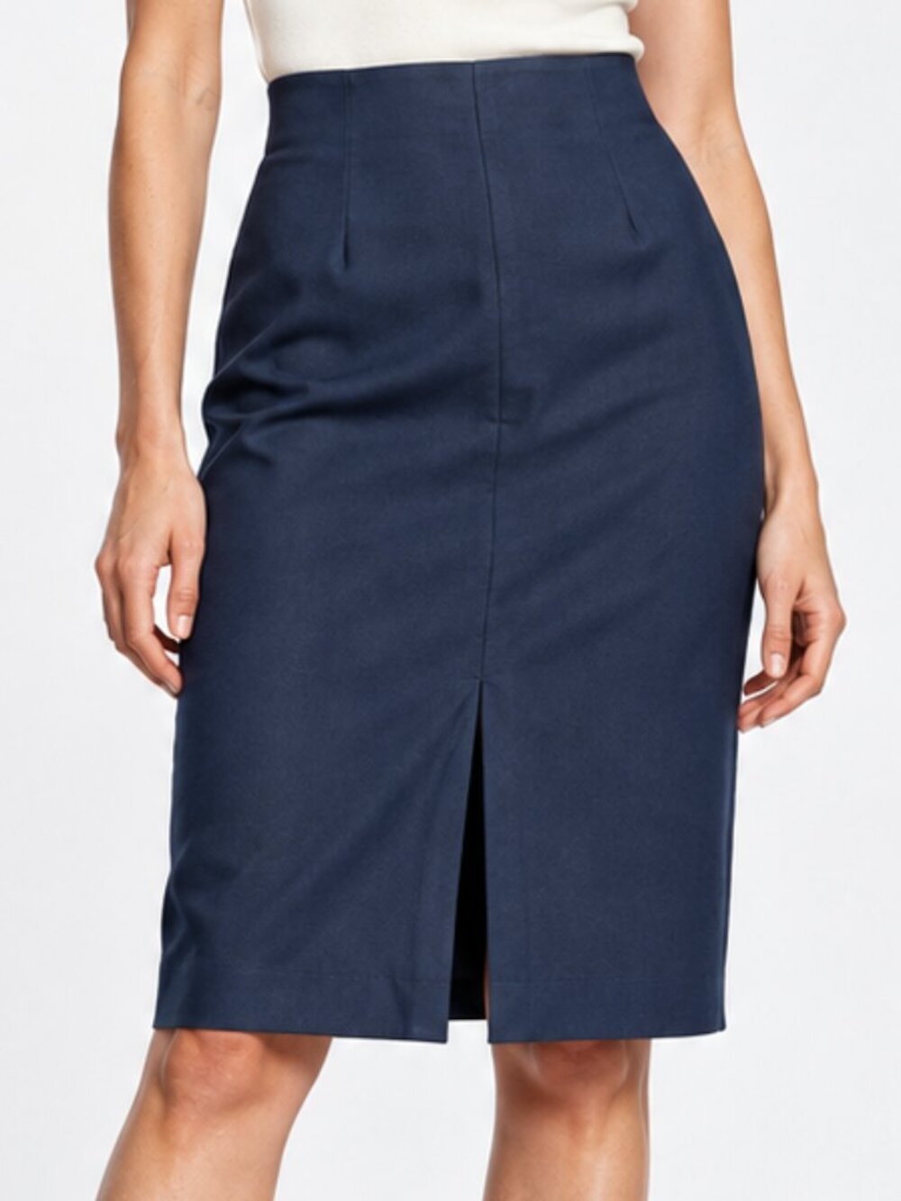 L'AGENCE Black Pencil Skirt Size 6 Front Split Office Chic Career